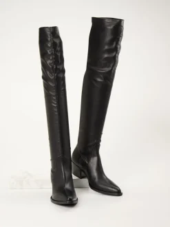 Konstantin Starke – Overknee-Stiefel aus Kalbleder schwarz