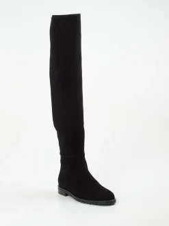 Konstantin Starke – Overknee-Stiefel aus Veloursleder schwarz