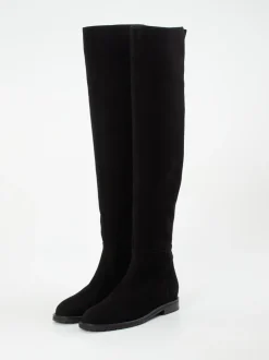 Konstantin Starke – Overknee-Stiefel aus Veloursleder schwarz