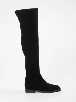 Konstantin Starke – Overknee-Stiefel aus Veloursleder schwarz