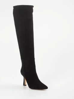 Konstantin Starke – Overknee-Stiefel aus Veloursleder Schwarz