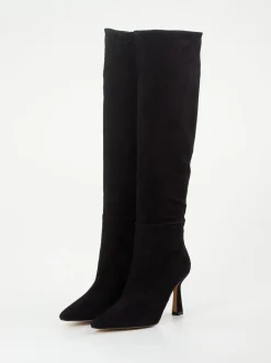 Konstantin Starke – Overknee-Stiefel aus Veloursleder Schwarz