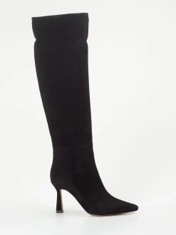 Konstantin Starke – Overknee-Stiefel aus Veloursleder Schwarz