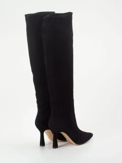 Konstantin Starke – Overknee-Stiefel aus Veloursleder Schwarz