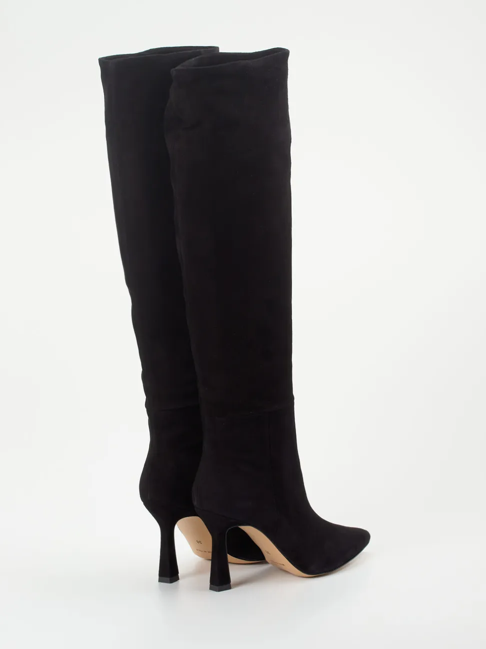 Konstantin Starke – Overknee-Stiefel aus Veloursleder Schwarz