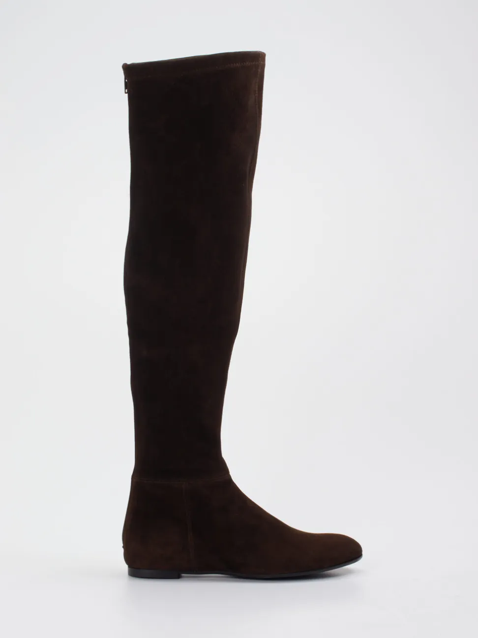 Konstantin Starke – Overknee-Stiefel aus Veloursleder Dunkelbraun