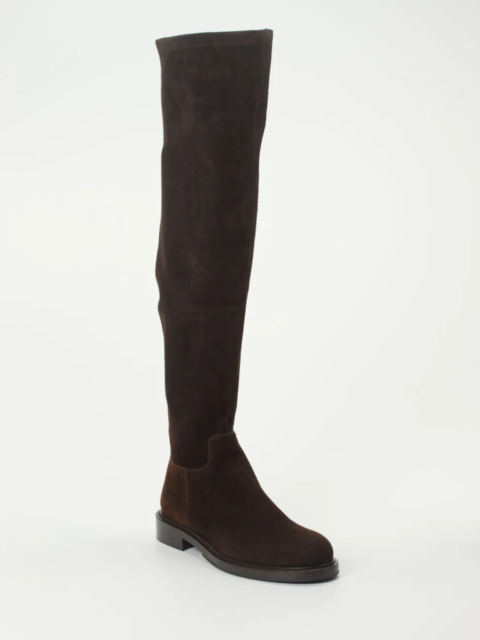 Konstantin Starke – Overknees aus Veloursleder dunkelbraun