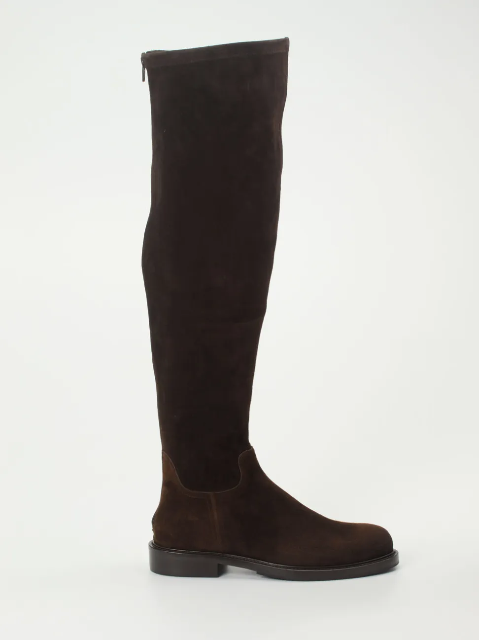 Konstantin Starke – Overknees aus Veloursleder dunkelbraun