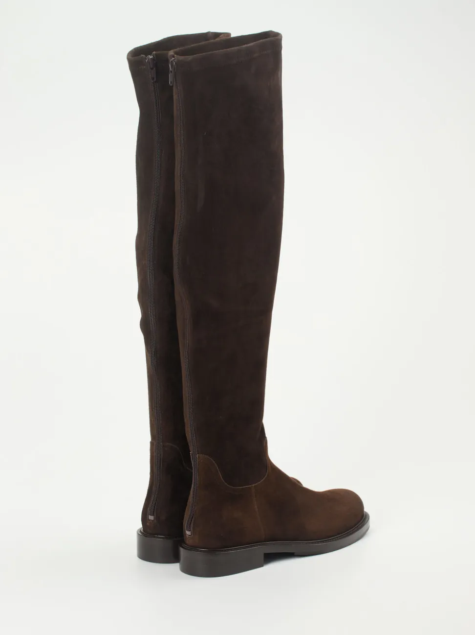 Konstantin Starke – Overknees aus Veloursleder dunkelbraun