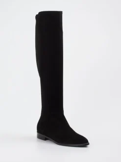 Konstantin Starke – Overknee-Stiefel aus Veloursleder schwarz