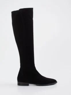 Konstantin Starke – Overknee-Stiefel aus Veloursleder schwarz