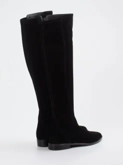 Konstantin Starke – Overknee-Stiefel aus Veloursleder schwarz