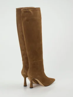 Konstantin Starke – Overknee-Stiefel aus Veloursleder Braun