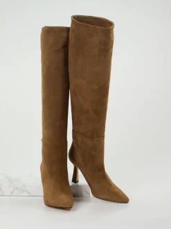 Konstantin Starke – Overknee-Stiefel aus Veloursleder Braun
