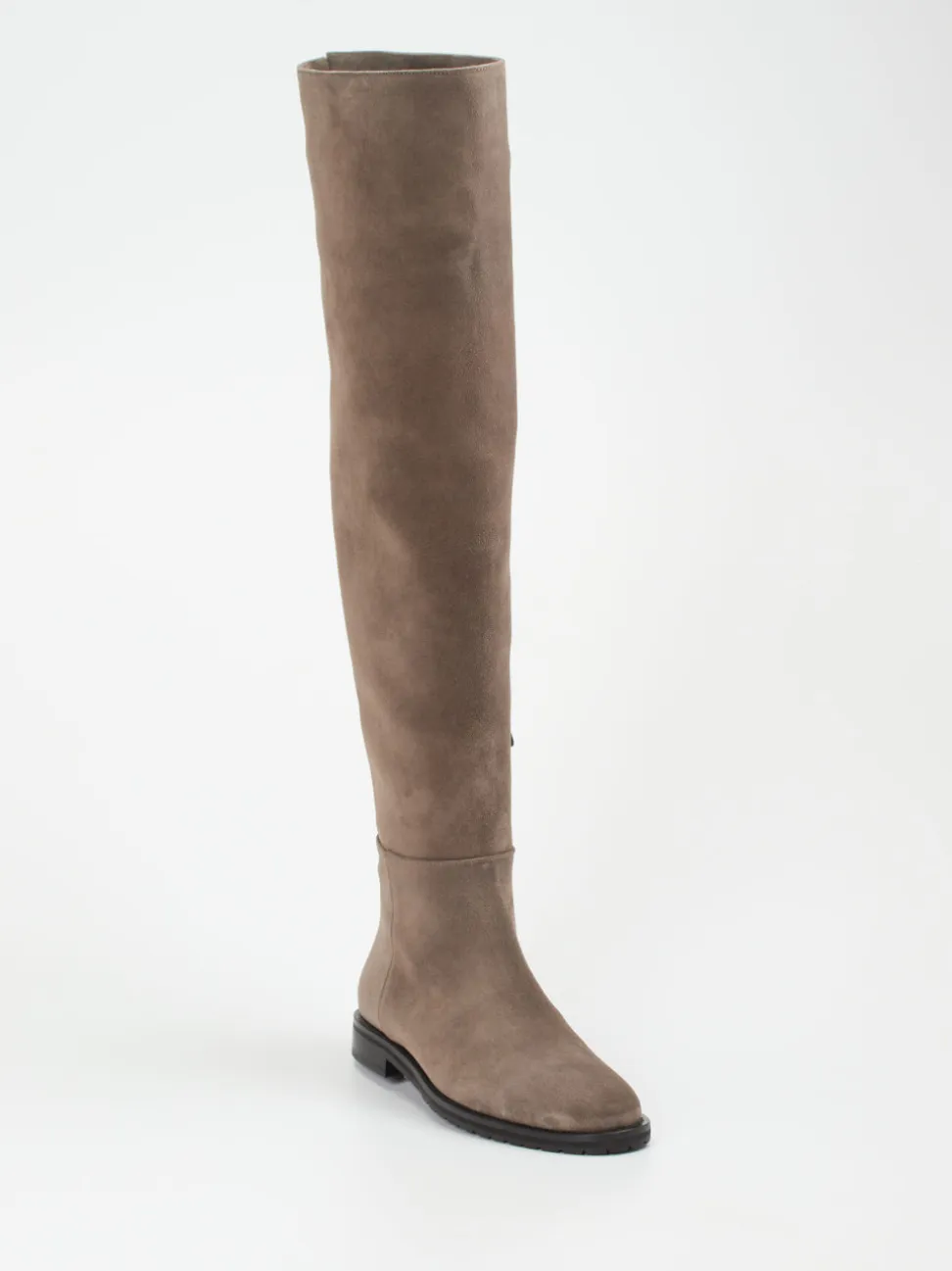 Konstantin Starke – Overknee-Stiefel aus Veloursleder taupe