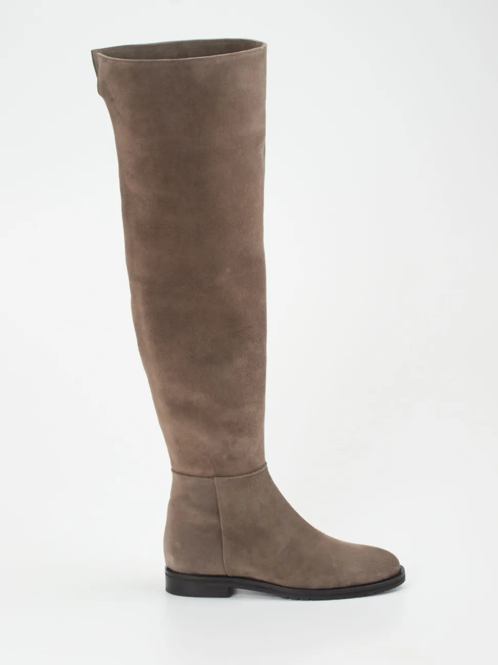 Konstantin Starke – Overknee-Stiefel aus Veloursleder taupe