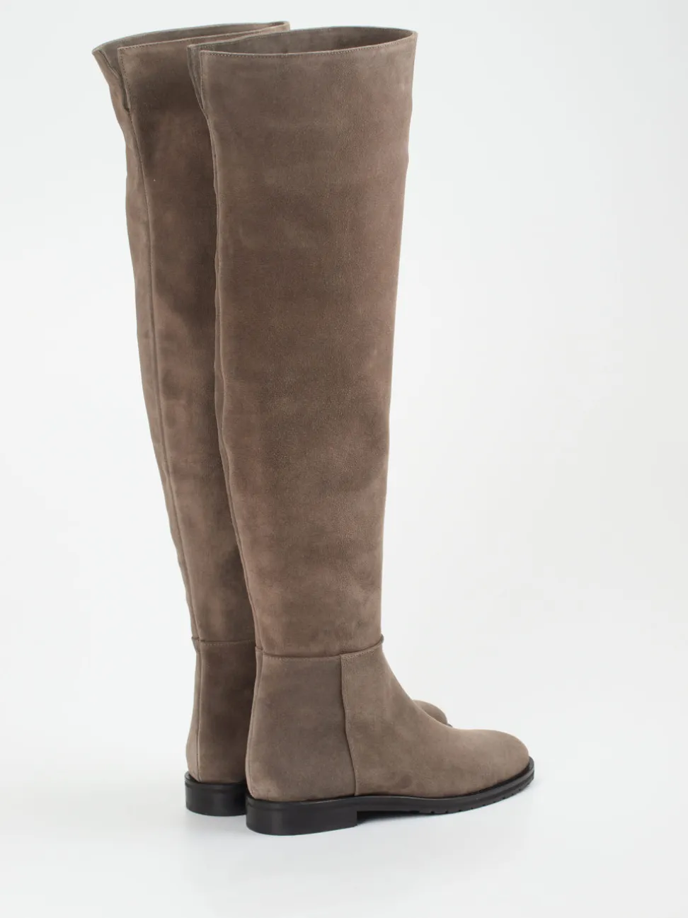 Konstantin Starke – Overknee-Stiefel aus Veloursleder taupe