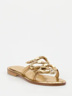 Konstantin Starke – Pantolette aus Metallicleder gold