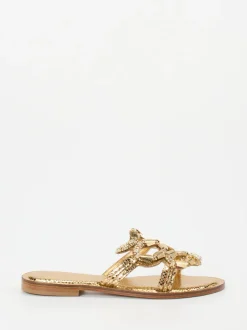 Konstantin Starke – Pantolette aus Metallicleder gold