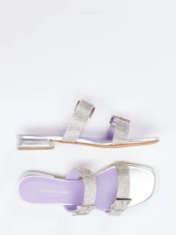 Konstantin Starke – Pantolette aus Metallicleder silber