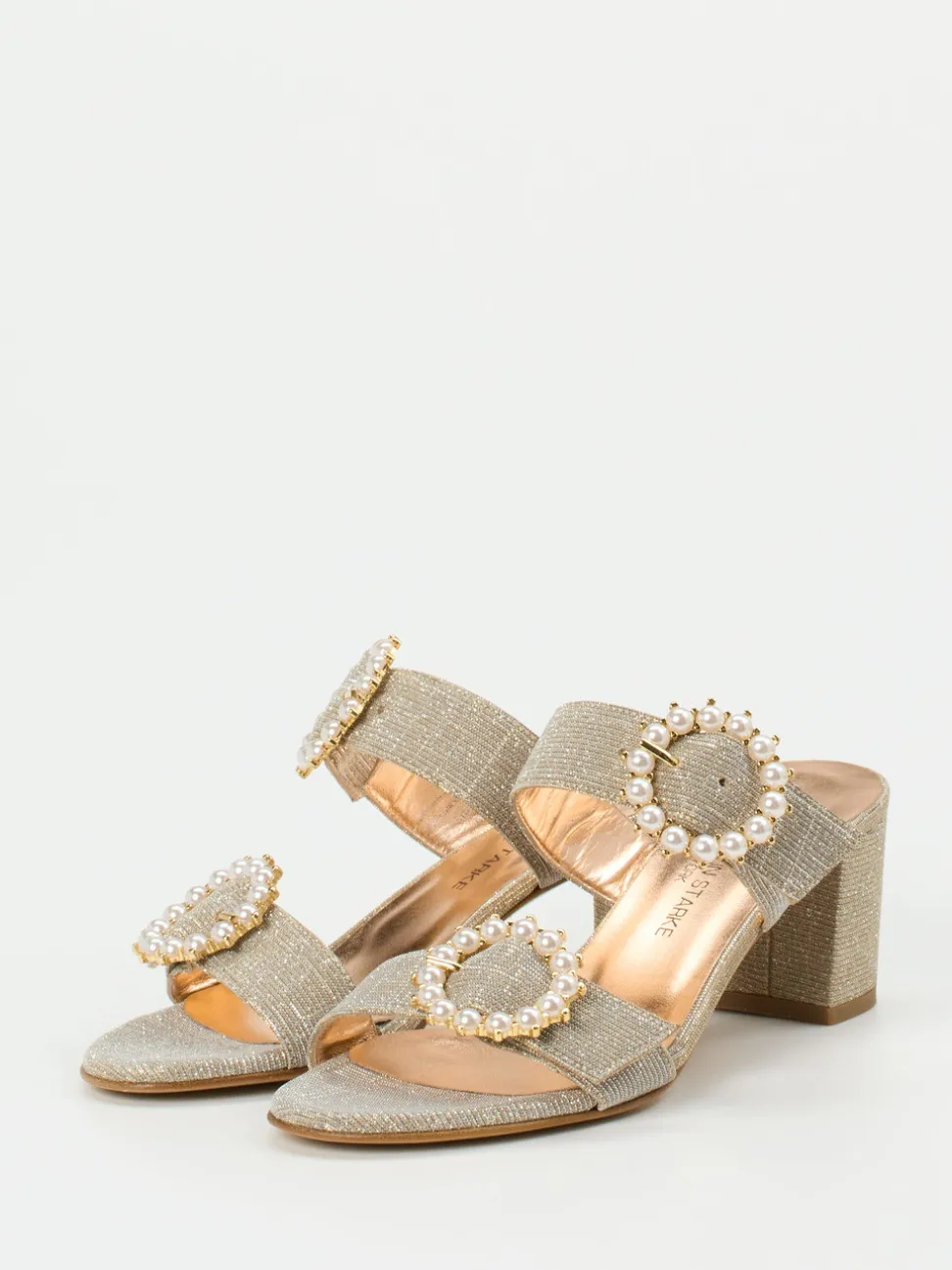 Konstantin Starke – Pantolette aus Metallicleder gold