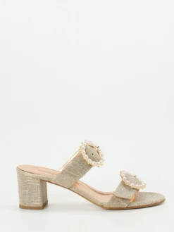 Konstantin Starke – Pantolette aus Metallicleder gold