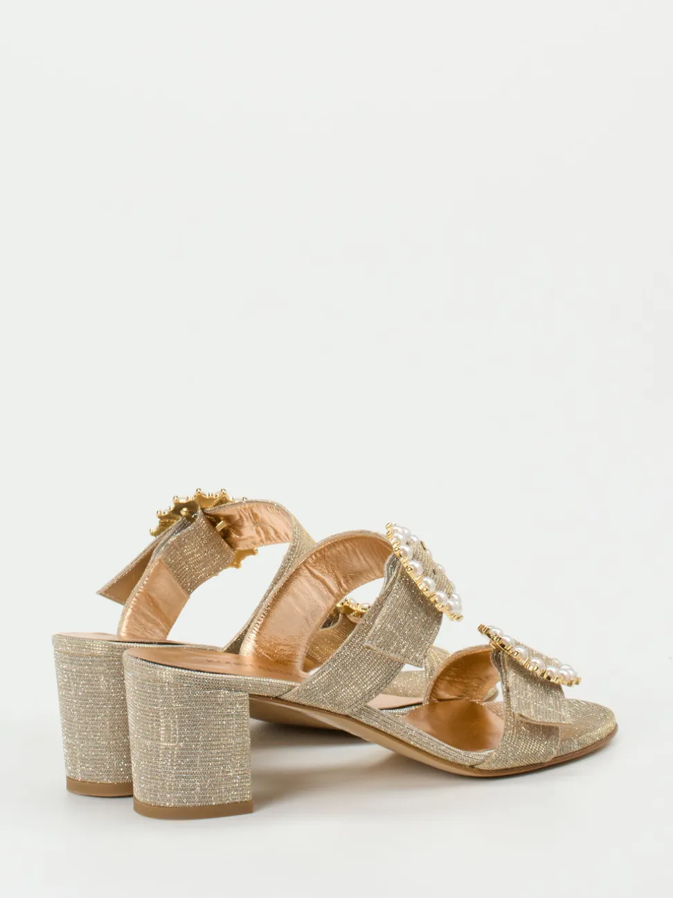 Konstantin Starke – Pantolette aus Metallicleder gold