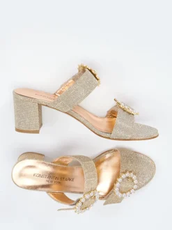 Konstantin Starke – Pantolette aus Metallicleder gold