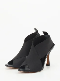 Konstantin Starke – Peep-Toe Stiefelette aus Stretch schwarz