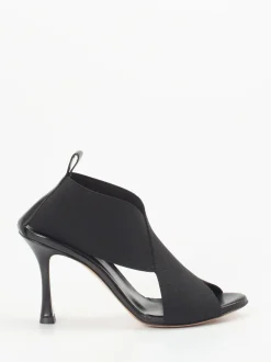 Konstantin Starke – Peep-Toe Stiefelette aus Stretch schwarz