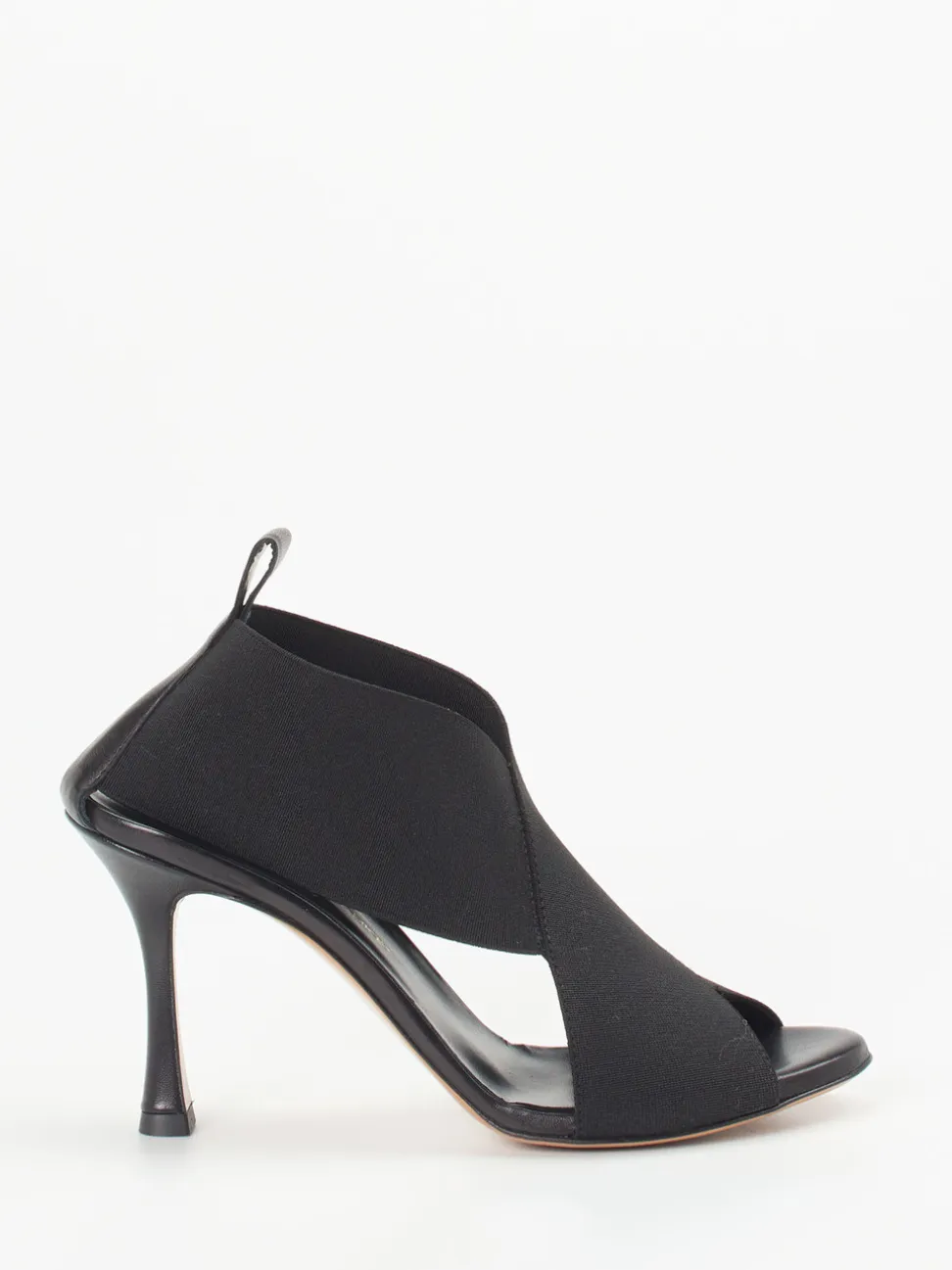 Konstantin Starke – Peep-Toe Stiefelette aus Stretch schwarz
