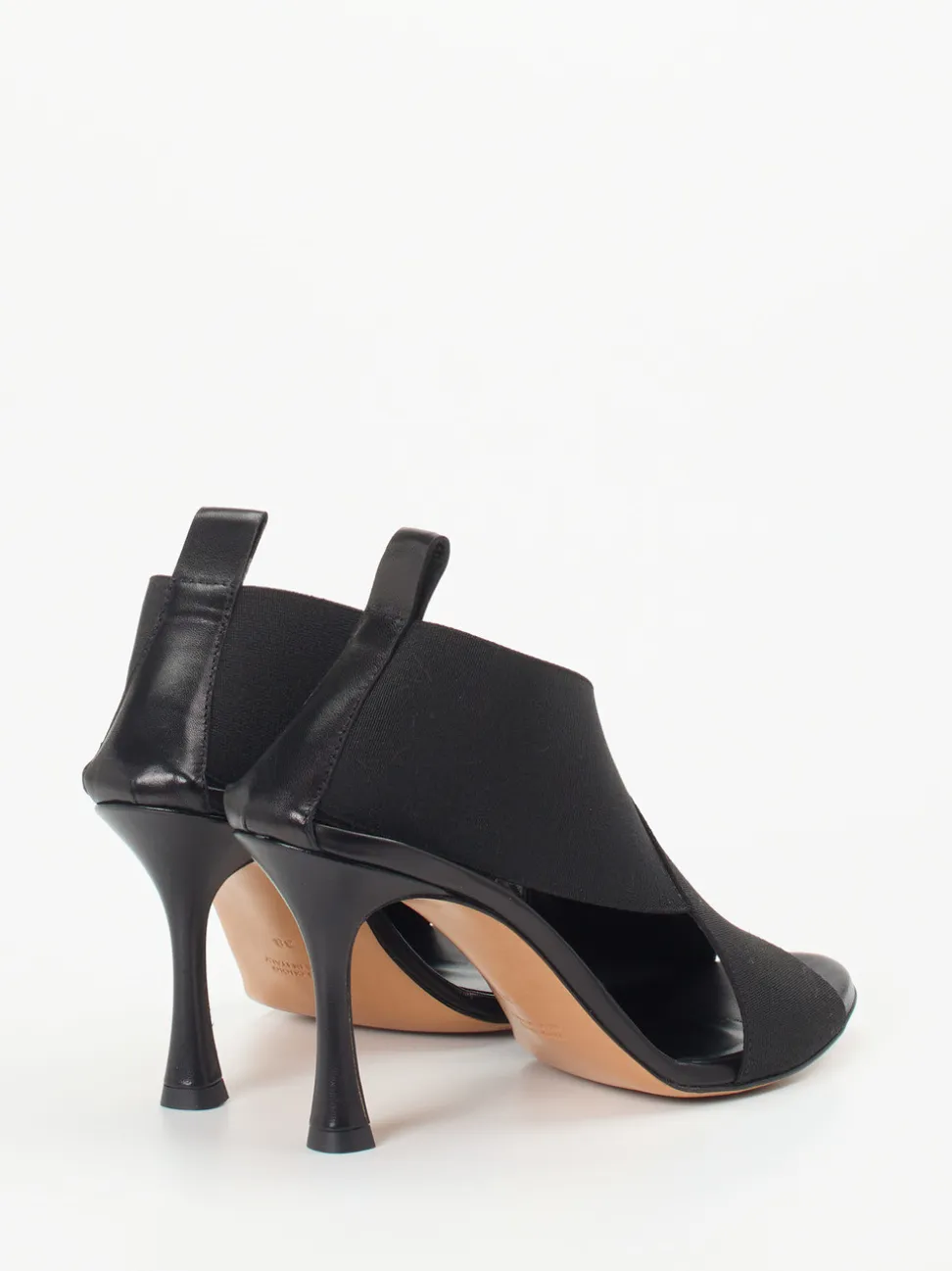 Konstantin Starke – Peep-Toe Stiefelette aus Stretch schwarz