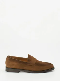 Konstantin Starke – Penny Loafer aus Veloursleder Braun
