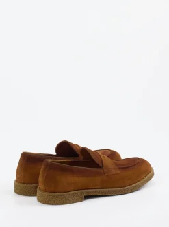 Konstantin Starke – Penny Loafer aus Veloursleder rostbraun