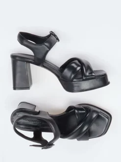 Konstantin Starke – Plateau-Sandalette aus Lammleder Schwarz