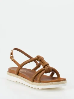 Konstantin Starke – Plateau-Sandale aus Lammleder cognac