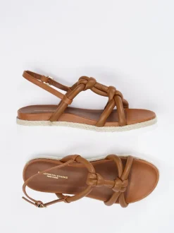 Konstantin Starke – Plateau-Sandale aus Lammleder cognac
