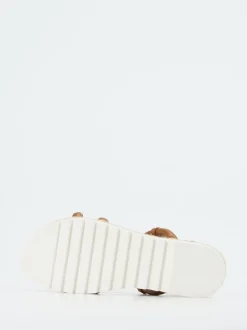 Konstantin Starke – Plateau-Sandale aus Lammleder cognac