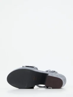 Konstantin Starke – Plateau-Sandalen aus Denim blau