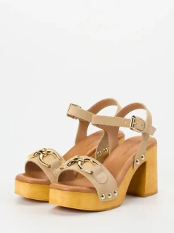 Konstantin Starke – Plateau-Sandalen aus Veloursleder beige