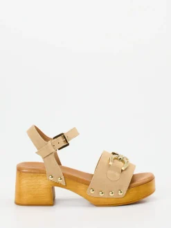 Konstantin Starke – Plateau-Sandalen aus Veloursleder beige