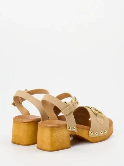 Konstantin Starke – Plateau-Sandalen aus Veloursleder beige