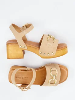 Konstantin Starke – Plateau-Sandalen aus Veloursleder beige
