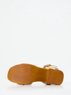 Konstantin Starke – Plateau-Sandalen aus Veloursleder beige
