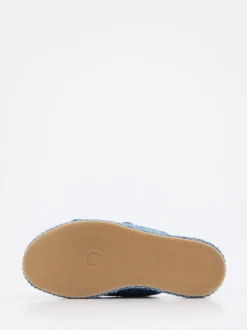 Konstantin Starke – Plateau-Pantoletten aus Textil blau