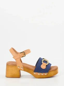 Konstantin Starke – Plateau-Sandalen aus Veloursleder blau