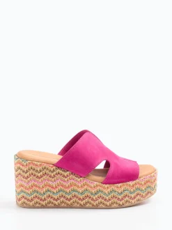 Konstantin Starke – Plateau-Pantolette aus Veloursleder pink