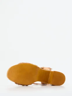 Konstantin Starke – Plateausandalen aus Veloursleder multi