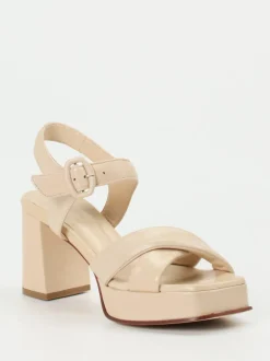 Konstantin Starke – Plateau-Sandaletten aus Lammleder beige