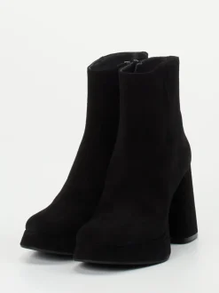 Konstantin Starke – Plateau-Stiefeletten aus Veloursleder Schwarz
